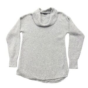 ExOfficio Womens Cowl Neck Sweater Gray Wool Blend Textured Knit ESCC-144 Size M